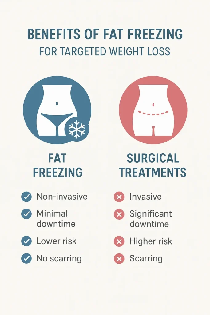 graphic showing the benefits of fat freezing Gosport