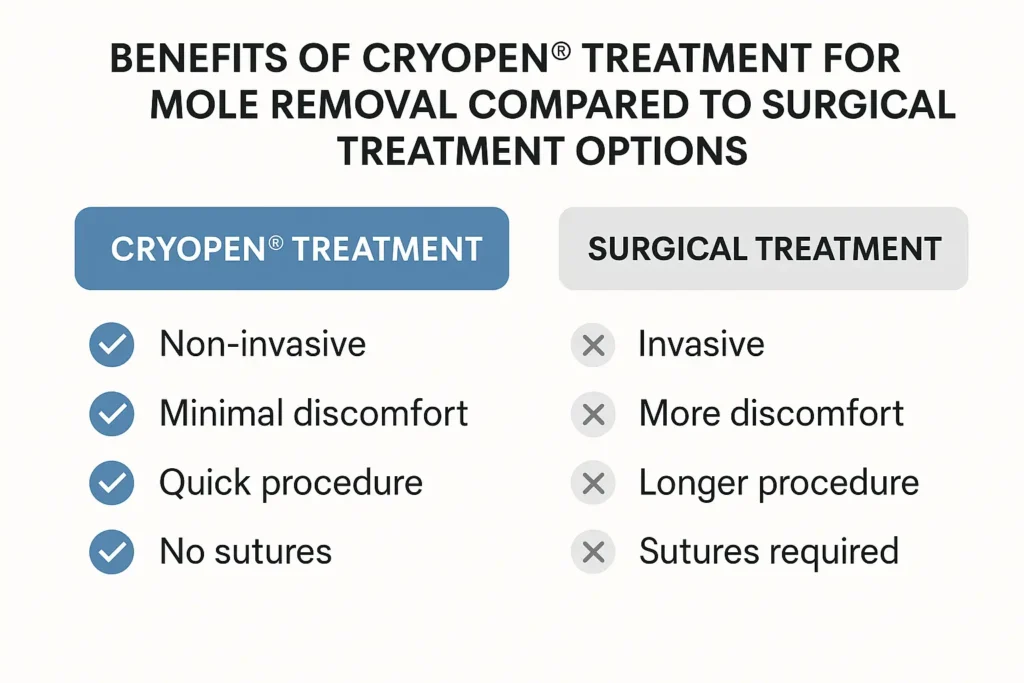 Benefits of facial mole removal Gosport - call our team today to book a consultation